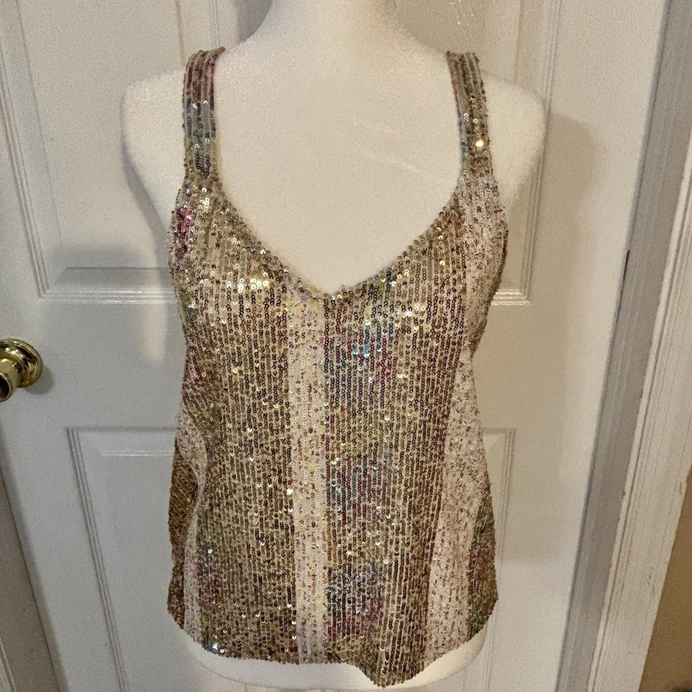 Alter'd State Sequin Rainbow Tank Top Size Small -Stretchy - Picture 4 of 9